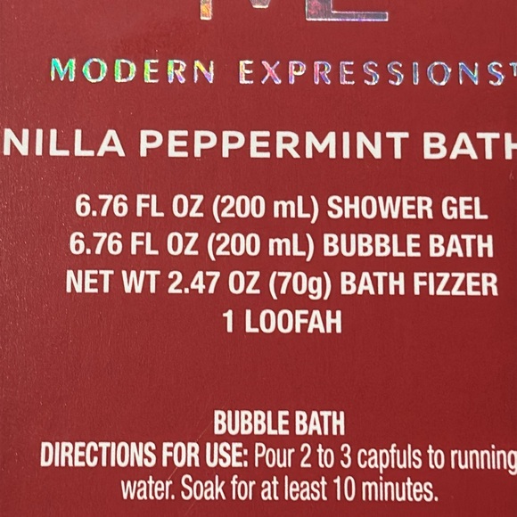 🎁 NEW ME / Modern Expressions Vanilla Peppermint Bath Set 🎄 - Picture 3 of 3